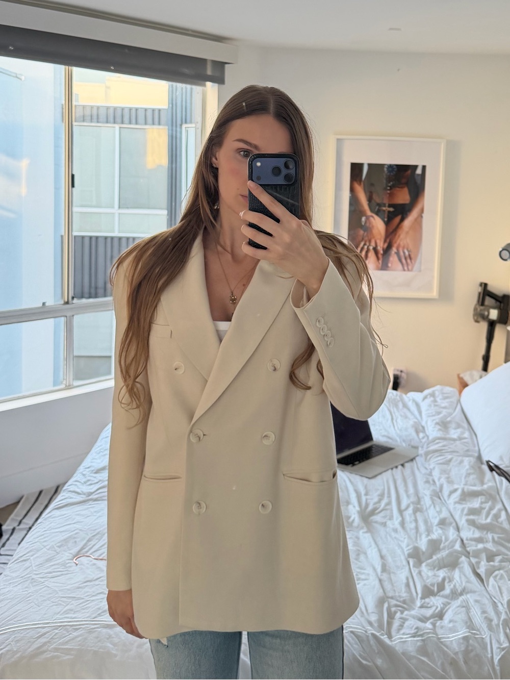 IRO Cream Double-Breasted Blazer